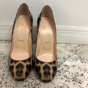 Christian Louboutin Tibur patent leopard pumps